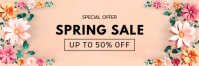 Brown Floral Spring Sale Banner 2' × 6' template