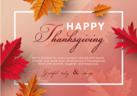 棕色 Thanksgiving Greeting A2 Template