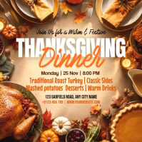Brown Thanksgiving Dinner Iphosti le-Instagram Template