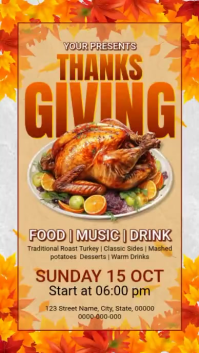 橙色 Thanksgiving Event Instagram na Kuwento Template