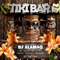 Brown Floral Tiki Bar Instagram Post template