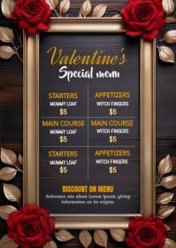 Brown Floral Valentine's Day A6 template