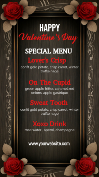 Brown Floral Valentines Day Instagram Story template