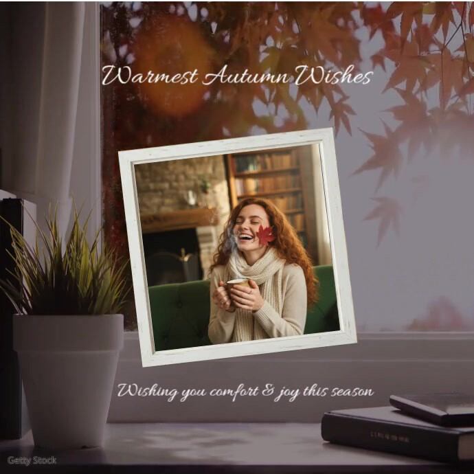 Plantilla de Brown Floral Warmest Autumn Wishes | Cozy Fall Greeting ...