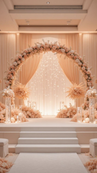 สีน้ำตาล Wedding Ceremony Digitalt display Template