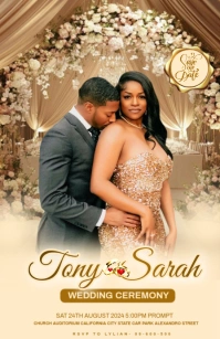 Brown Floral Wedding Invitation Templates Design Tabloid