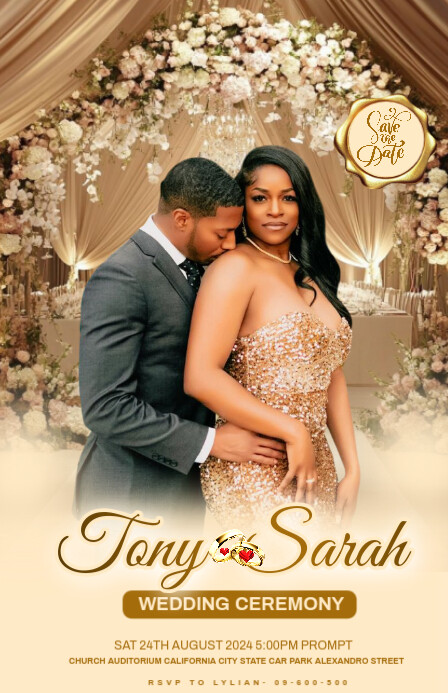 Brown Floral Wedding Invitation Templates Design Tabloid