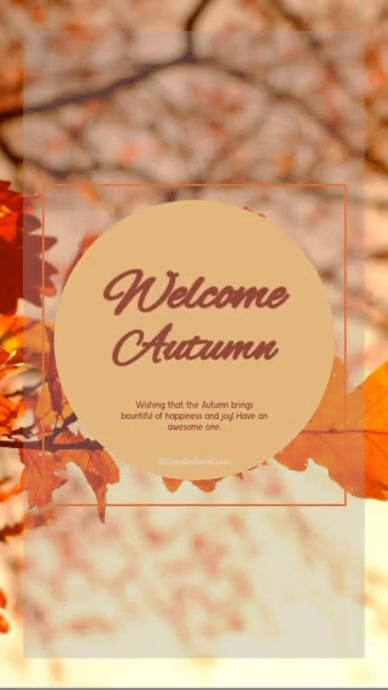 Brown Floral Welcome Autumn Instagram Story Template | PosterMyWall