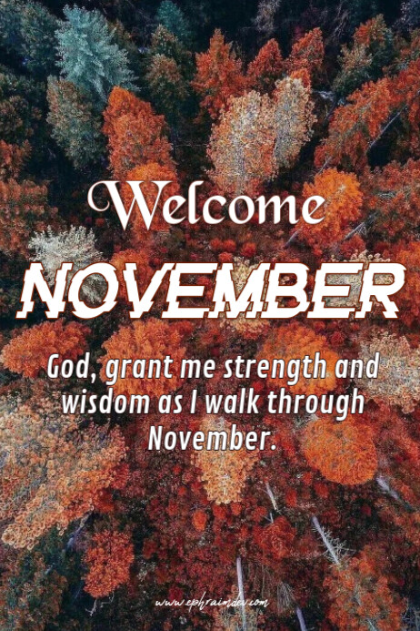 Copy of Brown Floral Welcome November Poster | PosterMyWall
