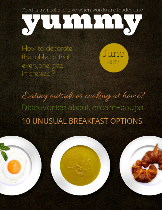 Brown Food Magazine Cover Template Flyer (format US Letter)