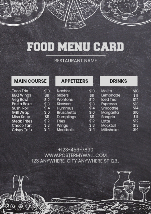 Brown Food Menu A4 Template | PosterMyWall