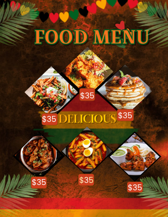 Brown Food Menu Flyers Template | PosterMyWall