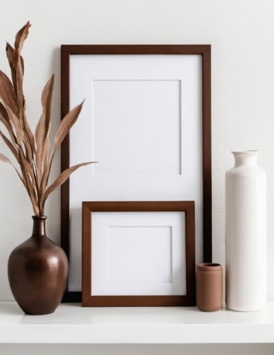 brown frame template design Flyer (US Letter)