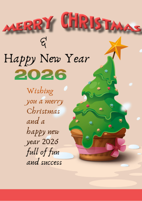Brown Fun Merry Christmas Wishes A4 Template | PosterMyWall