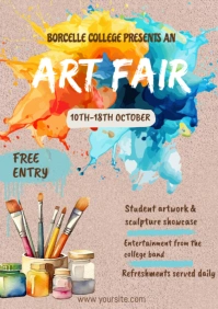 Brown Futuristic Art Fair A2 template