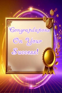 Brown Futuristic Congratulatory Message, Printable  Pinterest Graphic template