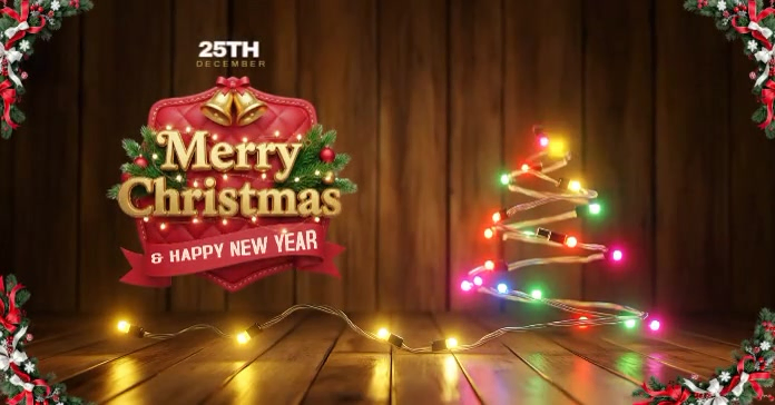 Brown Futuristic Cozy Merry Christmas And New Year Greeting Video ...