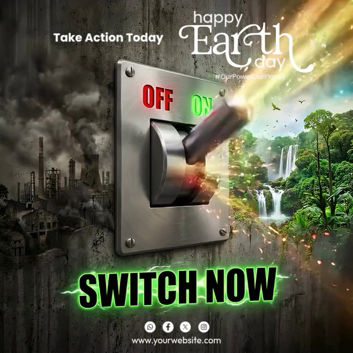 Brown Futuristic Earth Day Square Video Template | PosterMyWall