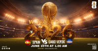 Brown Futuristic FIFA World Cup Match Facebook Shared Image template