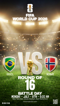 Brown Futuristic FIFA World Cup Match Instagram Story template