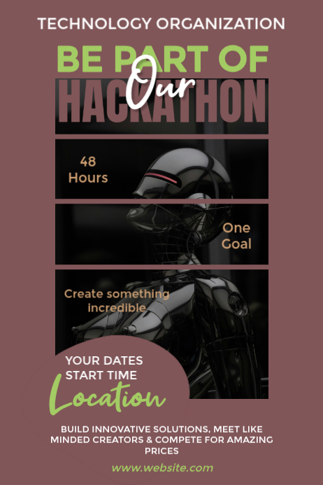 Brown Futuristic Hackathon Event Poster Template | PosterMyWall
