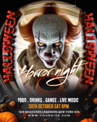 Brown Futuristic Halloween Horror Night Party Instagram Portrait template
