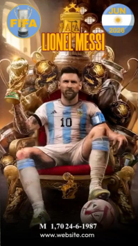 Brown Lionel Messi Tribute Reel Instagram Template
