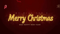 Brown Futuristic Merry Christmas And Happy New Year Greeting Video With Golden Text Effect Twitter P template