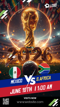 Brown Futuristic Soccer Match Announcement Facebook Story template