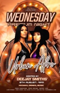 Brown Futuristic Wednesday Premium Urban Party Online Editable Tamplate Tabloid template