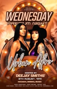 Brown Futuristic Wednesday Premium Urban Party Online Editable Tamplate Tabloid template