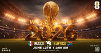 Brown Futuristic World Cup 2026 Facebook Shared Image template