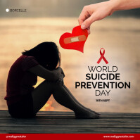 Brown Futuristic World Suicide Prevention Day Instagram Post template
