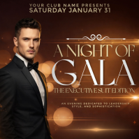 Brown  Gala Night Invitation Square (1:1) template
