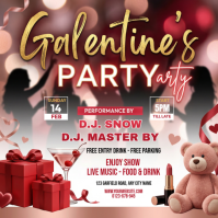 Brown Galentine's Day Party Instagram Post template