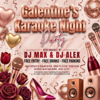 Brown Galentine's Karaoke Night Instagram Post template