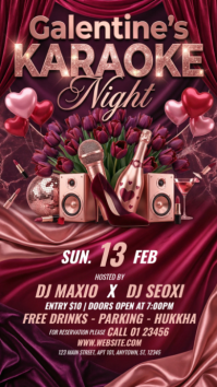 Brown Galentine's Karaoke Night Instagram Story template