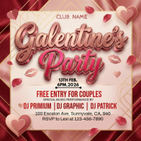 Brown Galentine's Party Instagram Post template