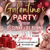 Brown Galentine's Party Instagram Post template