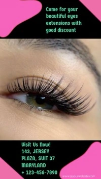 Brown Geometric Beautiful Eyes Extensions  Di Digital Display (9:16) template
