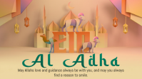 Brown Geometric Eid al-Adha Celebration Digital Display Umbukiso Wedijithali (16:9) template