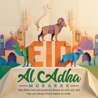 Brown Geometric Eid al-Adha Celebration Instagram Post template