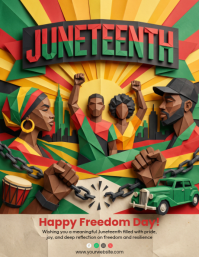 Brown Geometric Juneteenth Celebration Flyer ใบปลิว (US Letter) template
