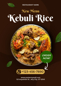 Brown Geometric Kebuli Rice A4 template