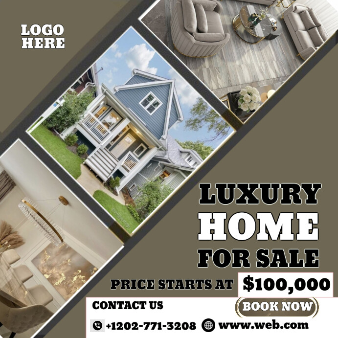 Copy of Brown Geometric Luxury Home For Sale Instagram Post | PosterMyWall