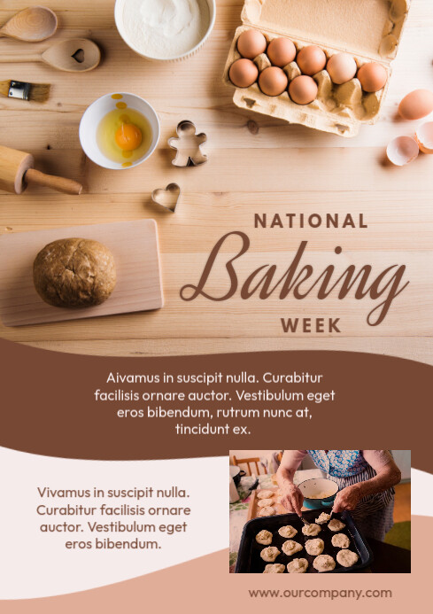 Plantilla de Brown Geometric National Baking Week A4 | PosterMyWall