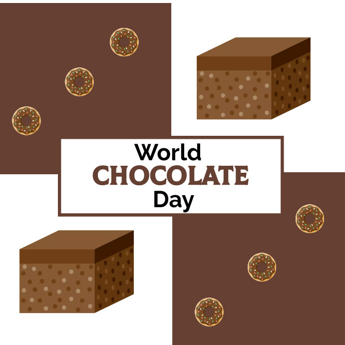 Plantilla de Brown Geometric World Chocolate Day Instagra | PosterMyWall