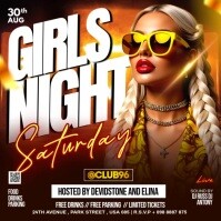 Brown Girls Night Saturday Flyer Instagram Post Instagram-opslag template