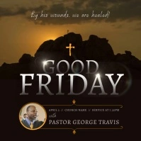 Brown Good Friday Square Video Quadrat (1:1) template
