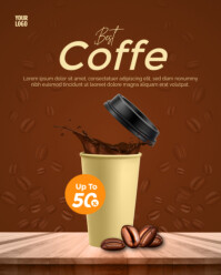 Brown Gradien Coffee Splash - Hot Cup Promo Instagram Portrait template